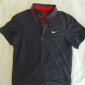 NIKE Federer Dri fit Knit Tennis Shirt Sz M. EUC